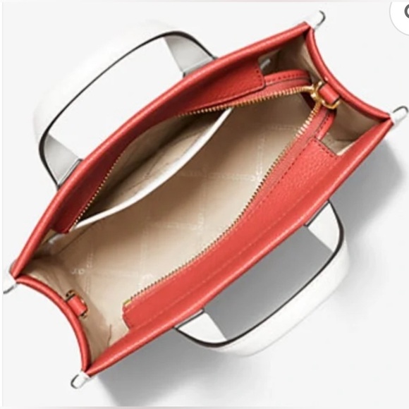 Michael Kors Gigi Spiced Coral Pebbled Leather Messenger Bag, Not Outlet - Picture 2 of 16